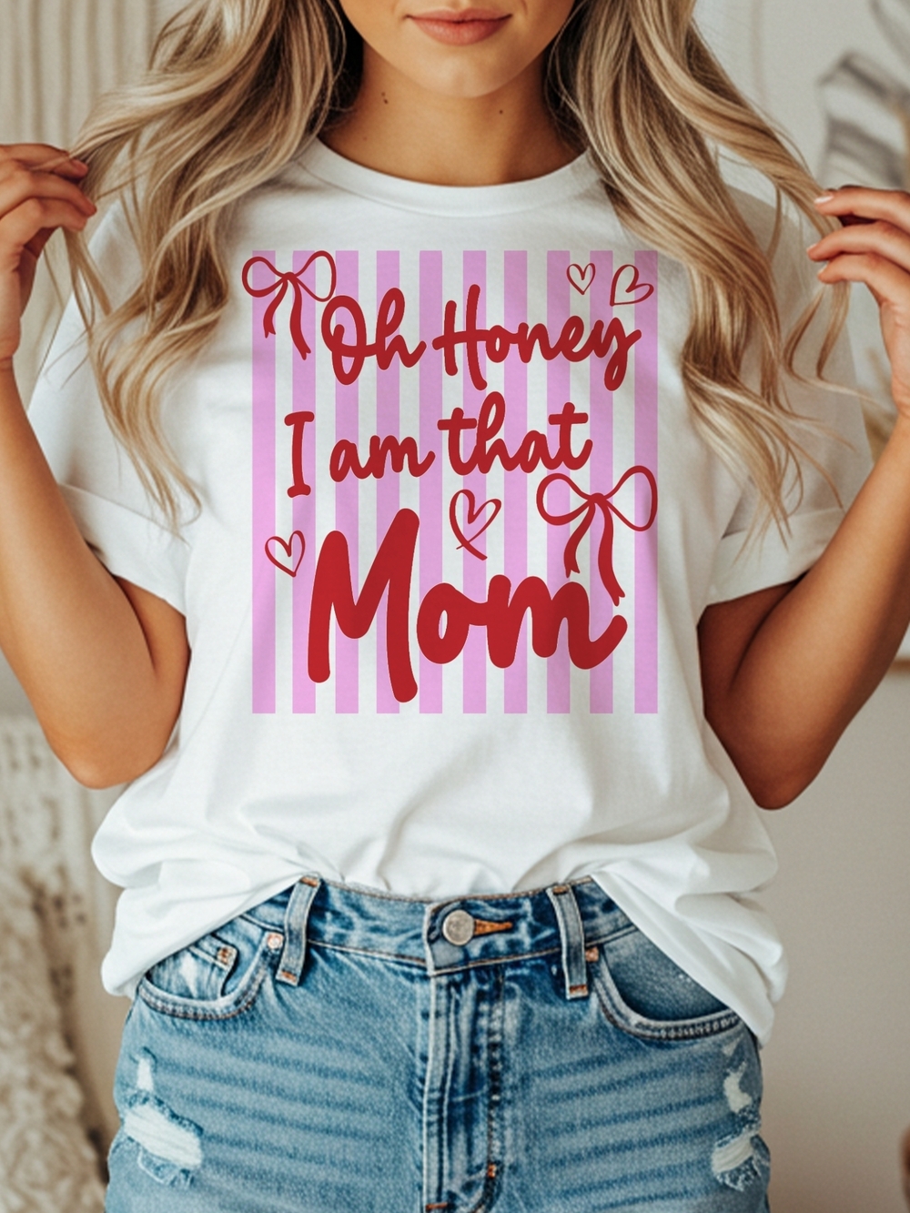 Oh Honey I Am That Mom Graphic Tee - White